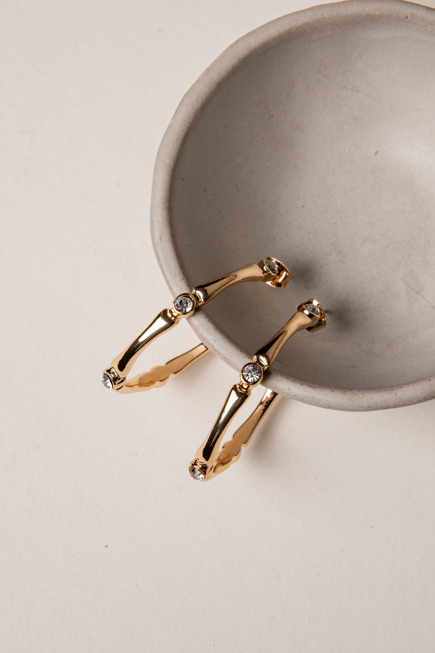 Ciara Gold Rhinestone Hoop Earrings