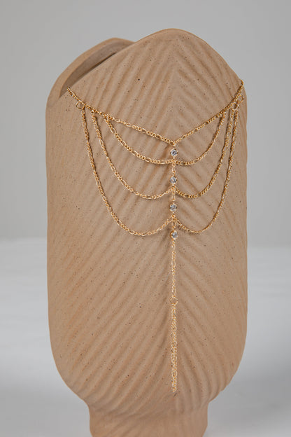 Avery Gold Layered Gemstone Hand Chain
