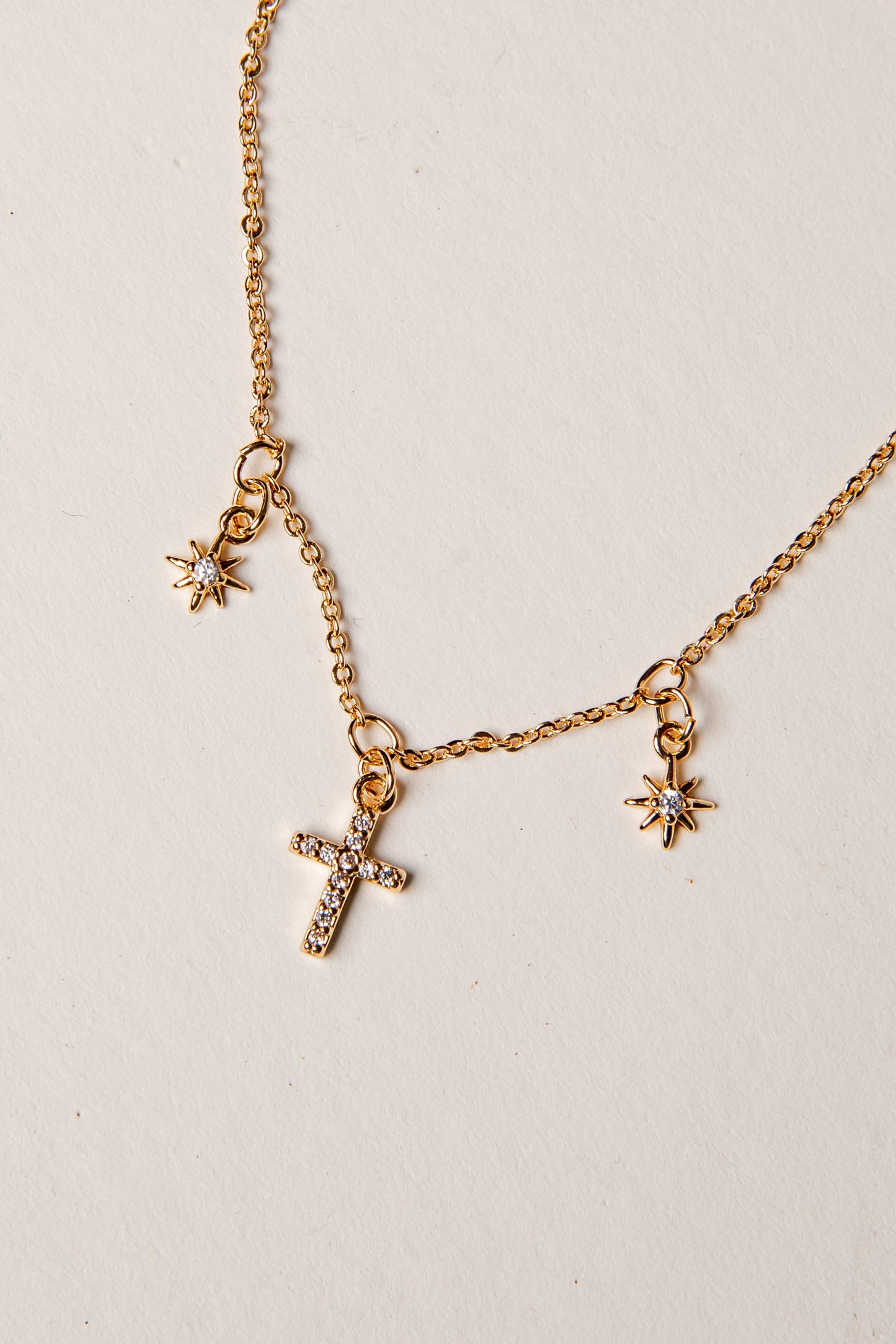 Anna Gold Rhinestone Cross Bracelet
