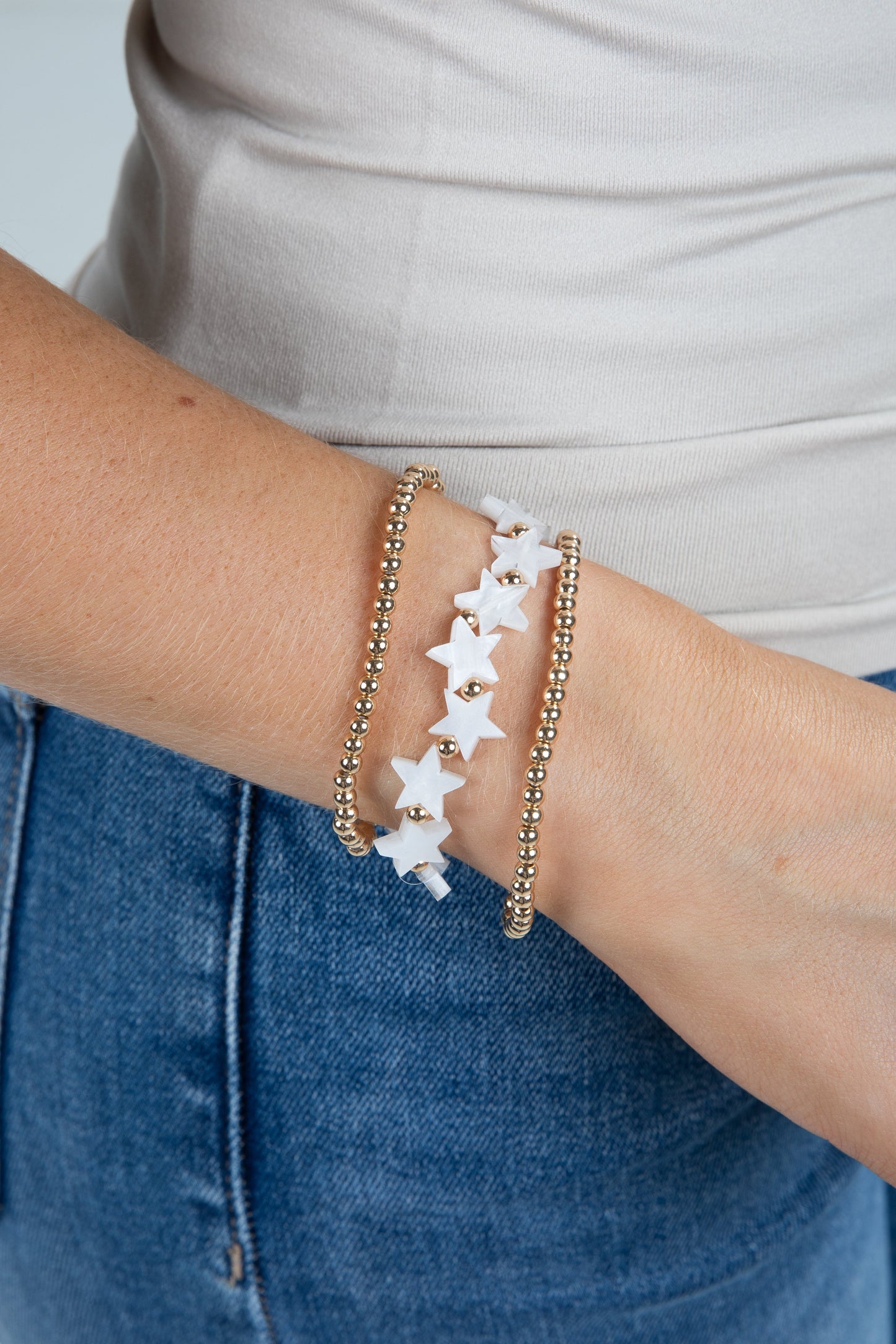 Alayna Gold Star Beaded Bracelet Set