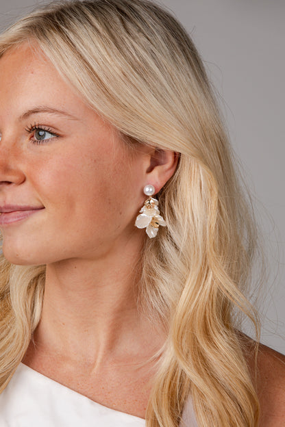 Charlotte Pearl White Drop Earrings