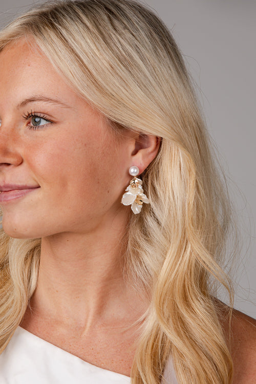 Charlotte Pearl White Drop Earrings