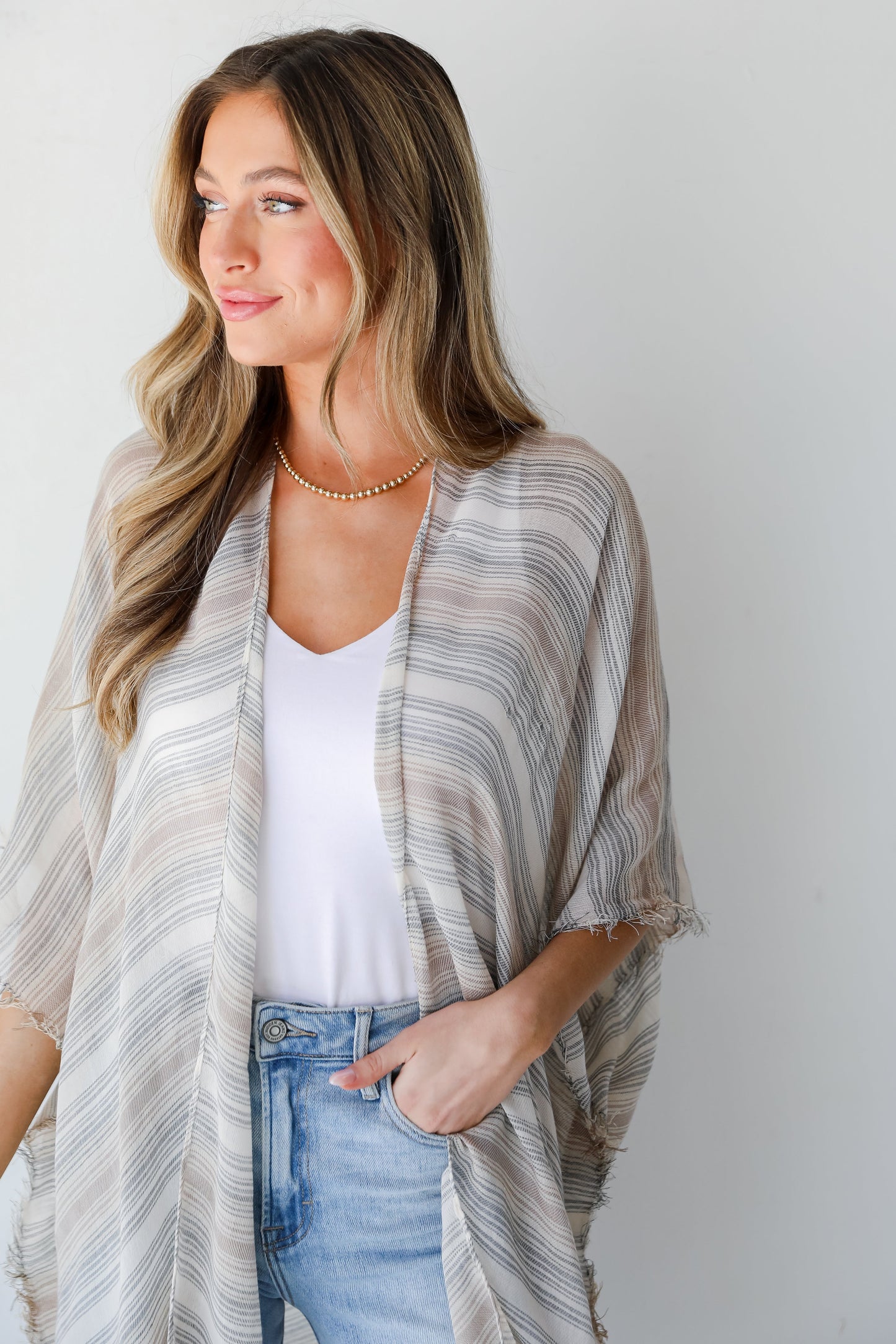 Bahama Beauty Striped Kimono