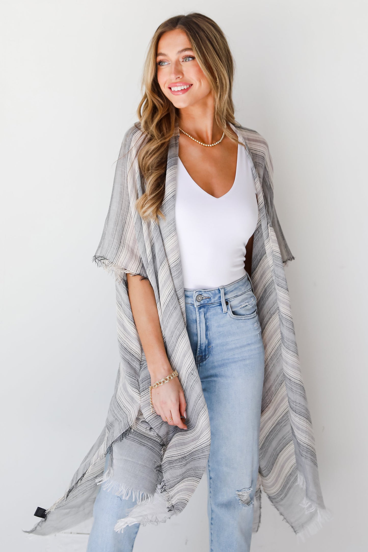 Bahama Beauty Striped Kimono