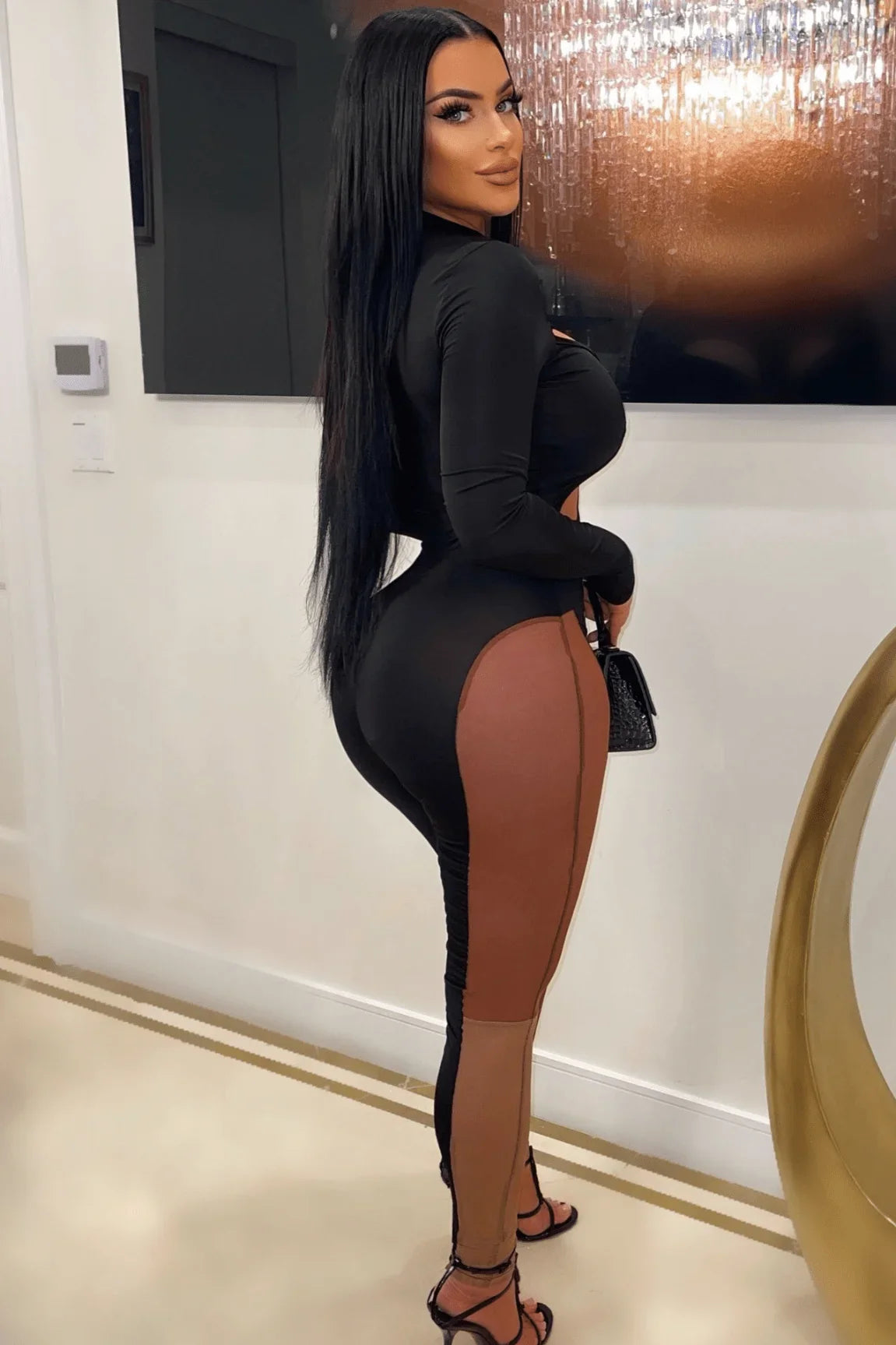 Showstopper Rachel Jumpsuit (Black/Nude)