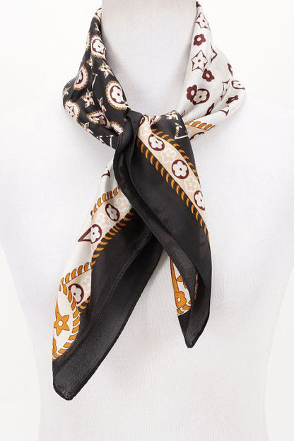 Luxe Signature Silk Bandana Scarf
- Black