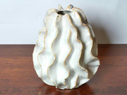 Small Ceramic Ruffle Vase