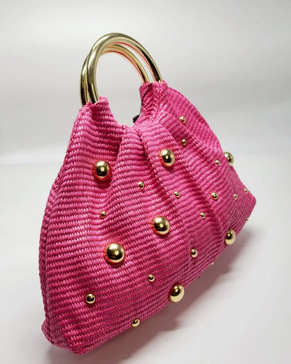 Soft Woven Tote Bag – Vacation Mode Woven Tote (Fuchsia)