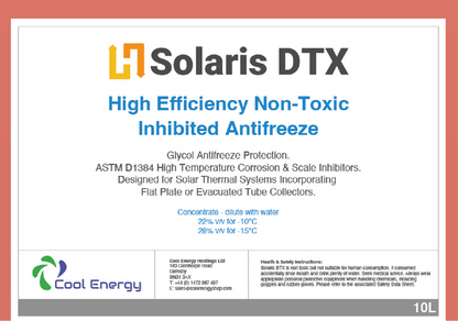 Solaris 10L DTX Inhibited Glycol Solar Thermal Transfer Fluid