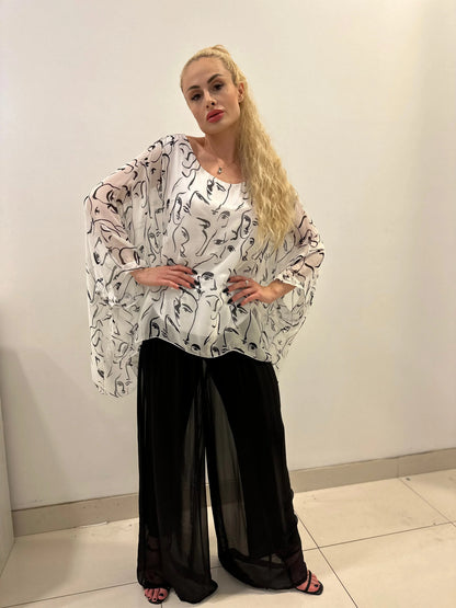 Splendida Silky Italian Blouse (White)