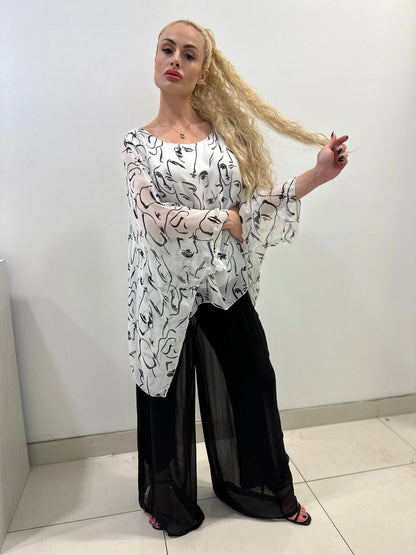 Splendida Silky Italian Blouse (White)