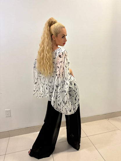 Splendida Silky Italian Blouse (White)