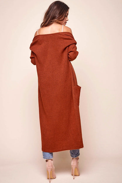 Brookhaven Cafe Long Sleeved Cardigan Rust