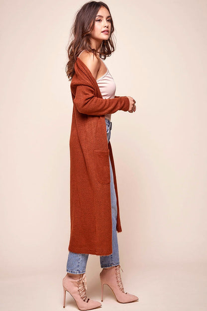 Brookhaven Cafe Long Sleeved Cardigan Rust