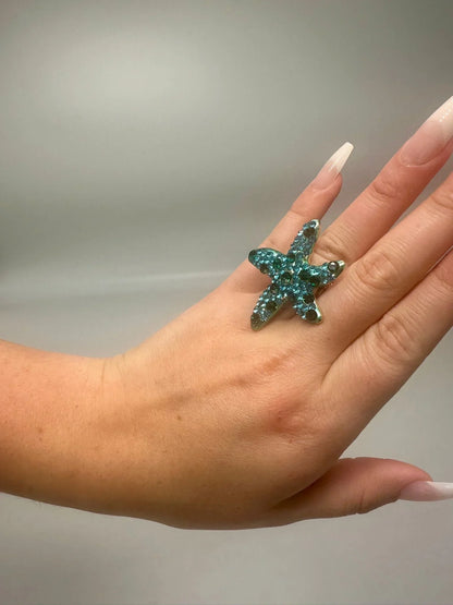 Starburst Crystal Ring (Turquoise)