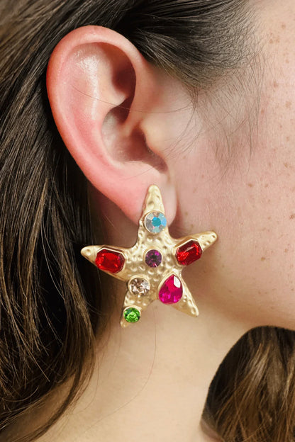 Starfish Gemstone Earrings – Vibrant & Playful Jewelry Design