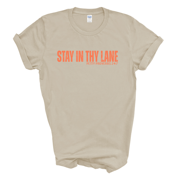 Stay in Thy Lane Graphic Tee (Coral Print)