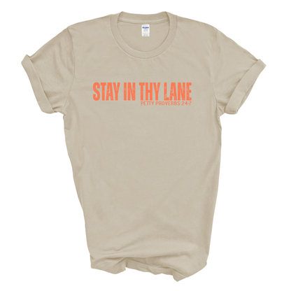 Stay in Thy Lane Graphic Tee (Coral Print)