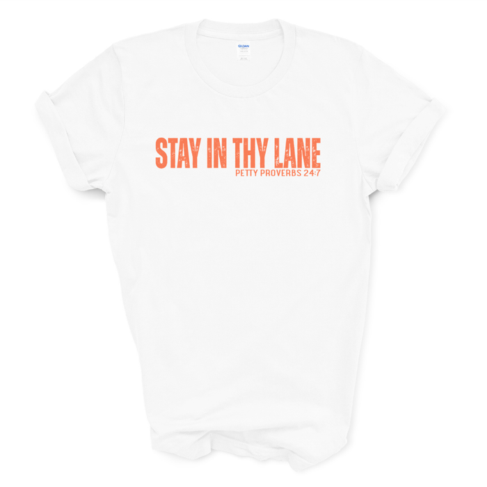 Stay in Thy Lane Graphic Tee (Coral Print)