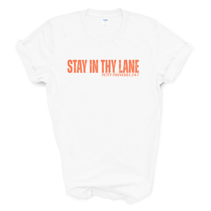 Stay in Thy Lane Graphic Tee (Coral Print)