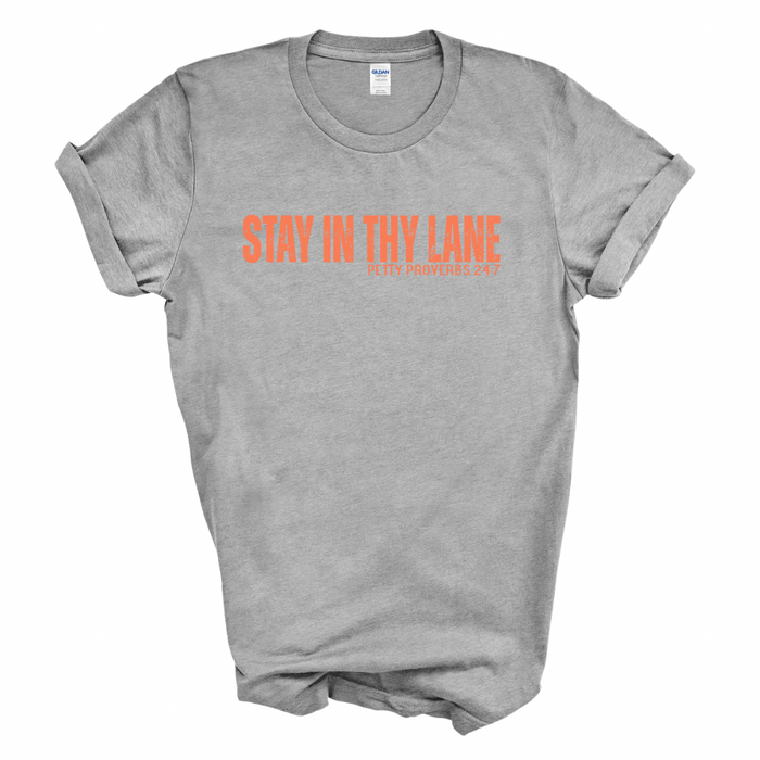 Stay in Thy Lane Graphic Tee (Coral Print)