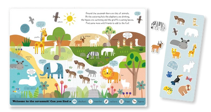 Stretchy Stickers Reusable Sticker Scene Book - Wild