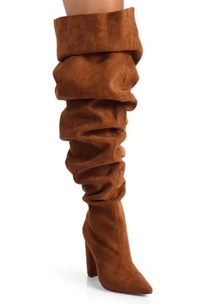 Suede Over the Knee Boots – Nordic31 Chestnut Suede