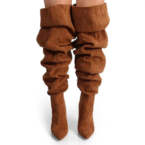 Suede Over the Knee Boots – Nordic31 Chestnut Suede