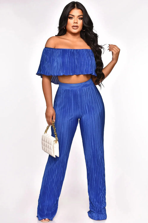 Summer Breeze Pant Set (Royal Blue)