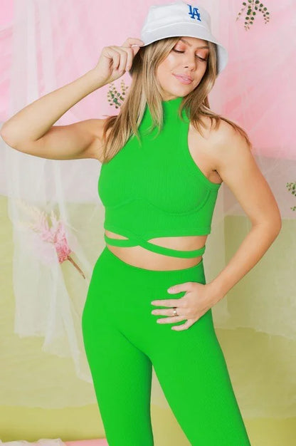 Summer Vacay Top & Leggings  Sculpting Set (Green)