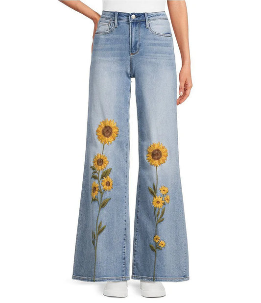 Sun-Kissed Bloom Embroidered Jeans