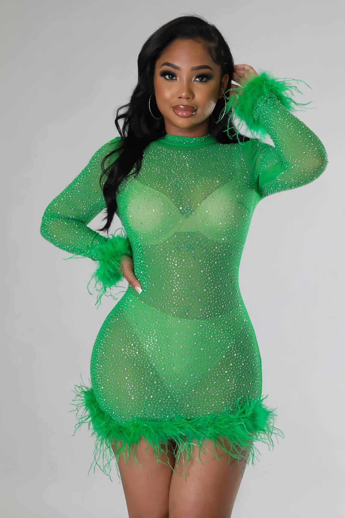 Sweetest Cutie Mini Dress (green)