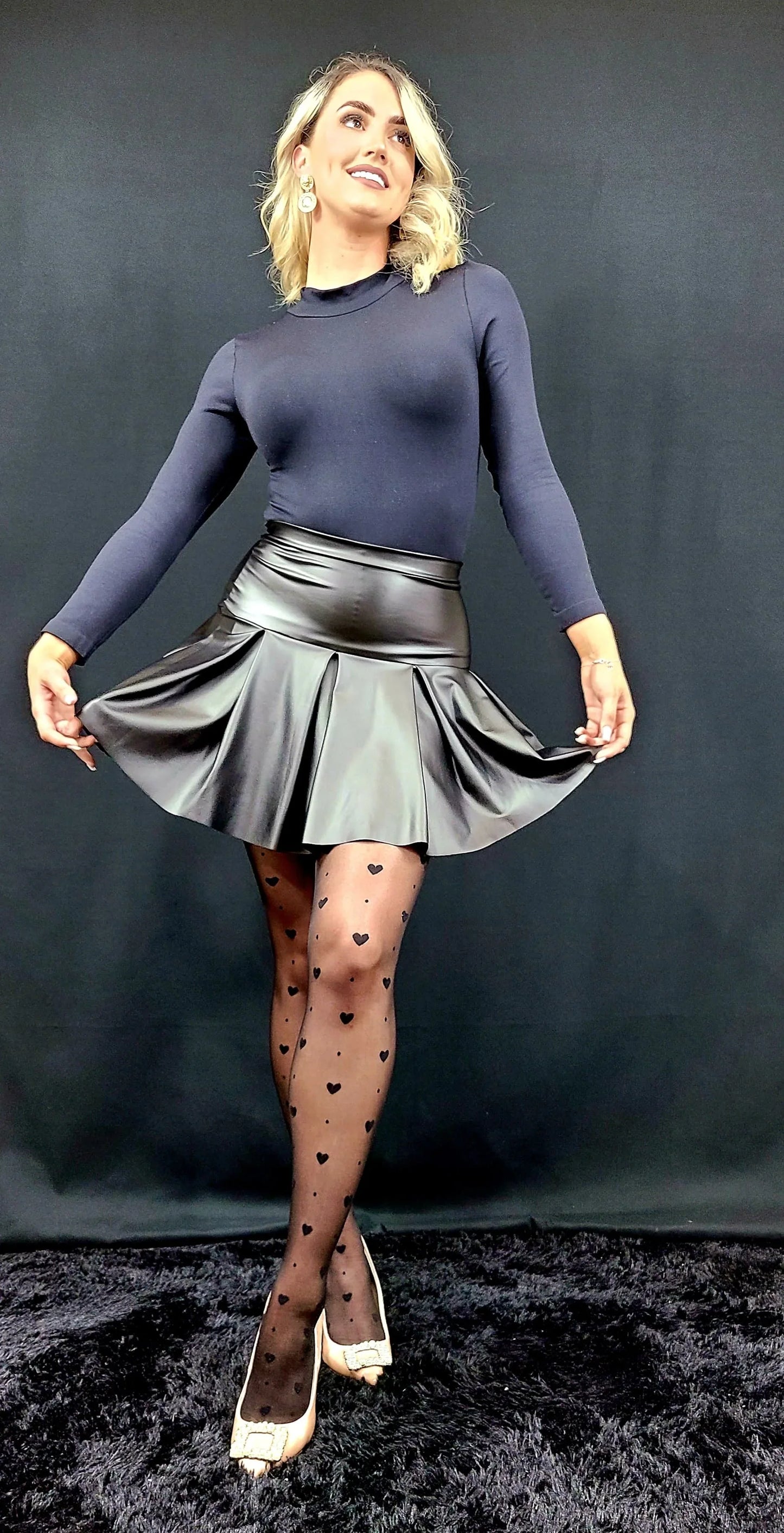 Sweetheart Dotted Tights
(Black)