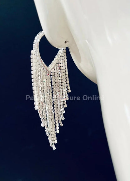 Sweetheart Fringe  Earrings (Silver)