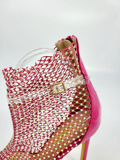 Tisha High Heel Ankle Boots (Pink)