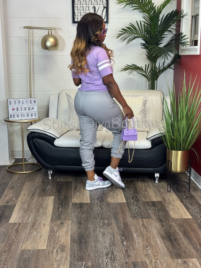 Unapologetically THAT GIRL Varsity Tee (Lavender)