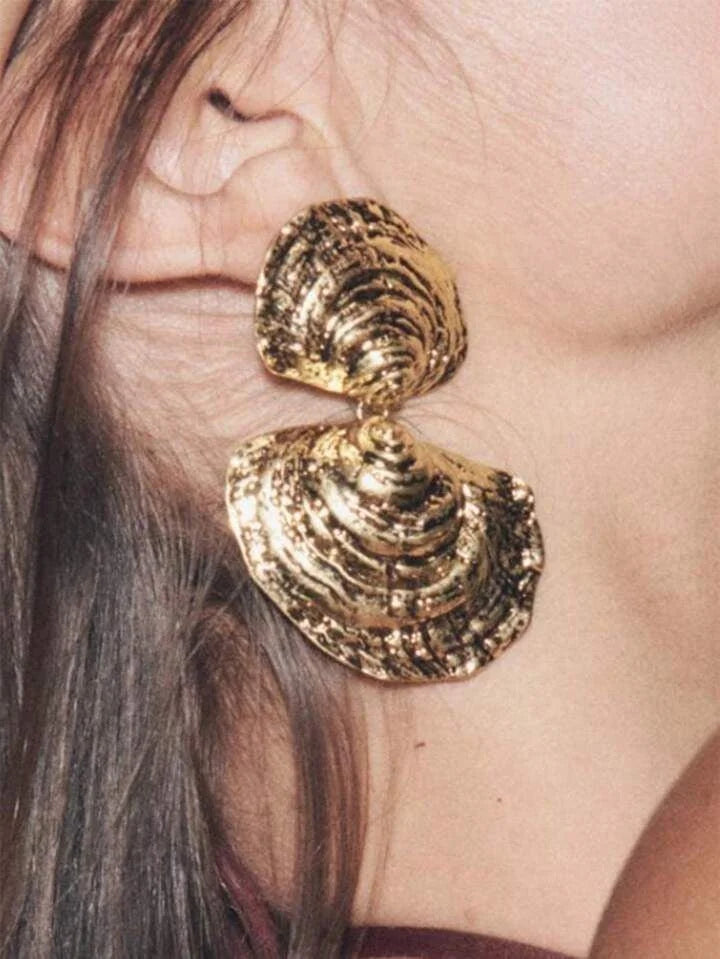 Tidal Bloom Drop Earrings-Gold