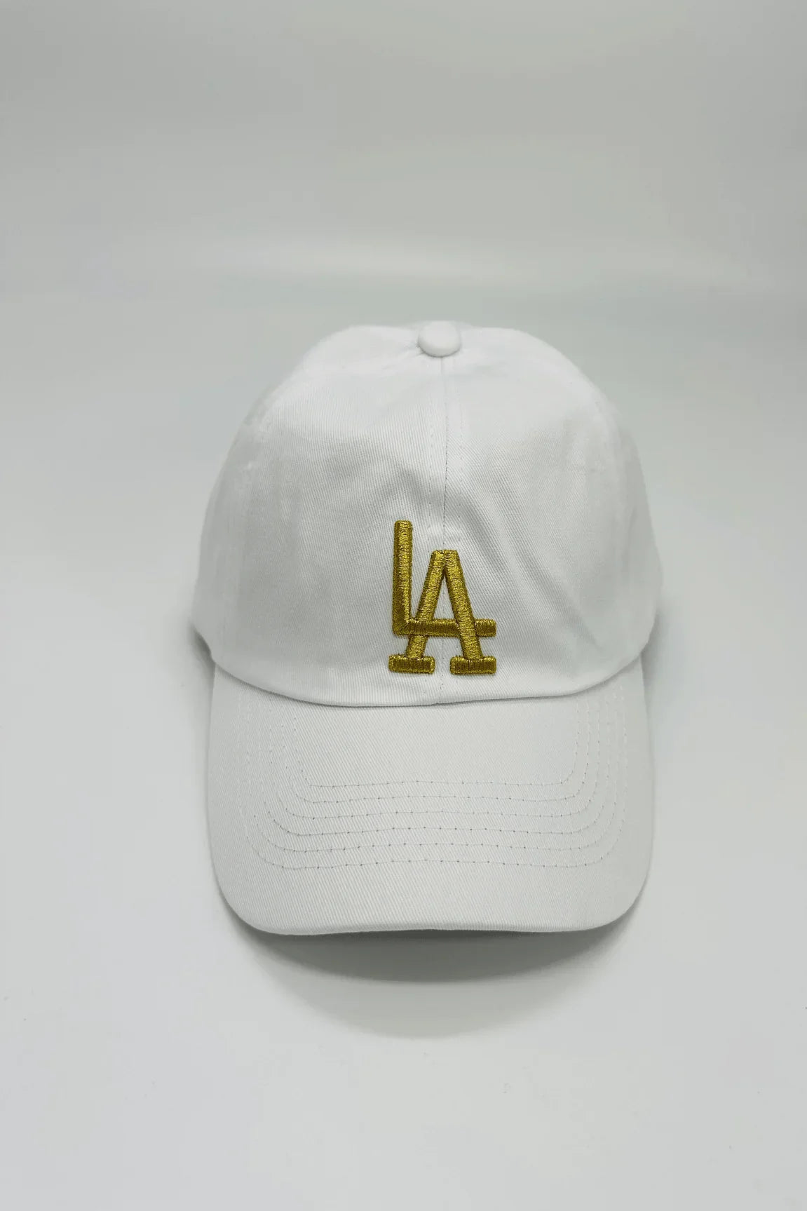 White Baseball Cap with Gold Embroidery – Urban Elite