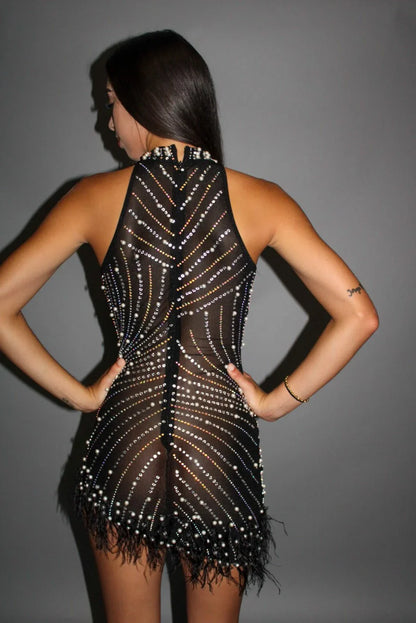 Vegas Glamour Mini Dress Black