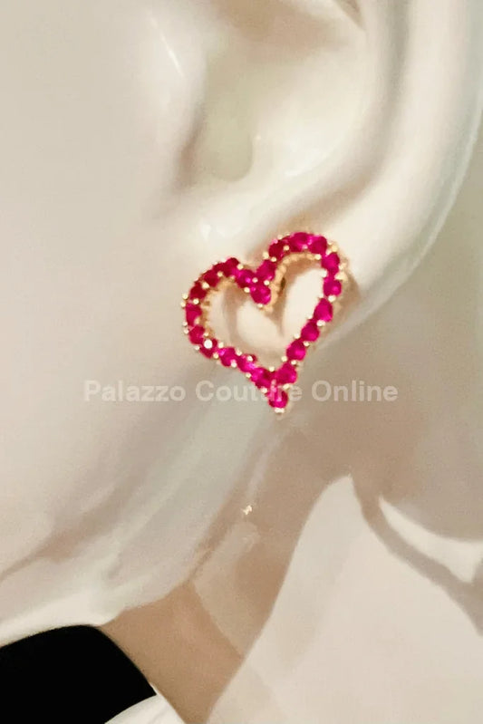 Vivi Heart Earring Studs (Pink)
