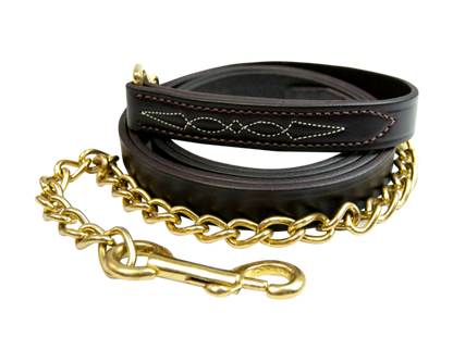 Walsh Fancy Stitch Leather Lead with Chain