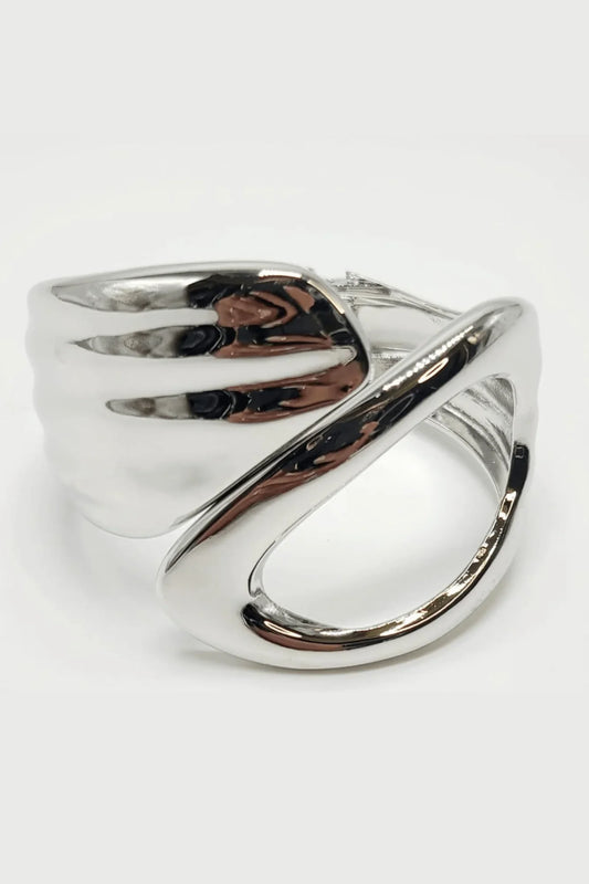 Waves Crashing Cuff Bangle (Silver)
