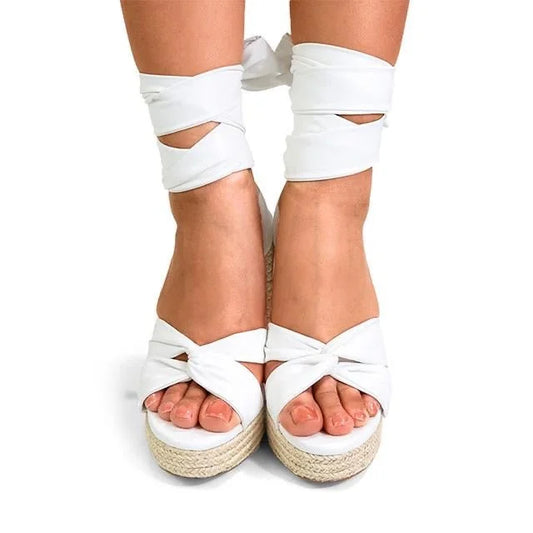 White Olina Wrap Sandals - Summer Ready