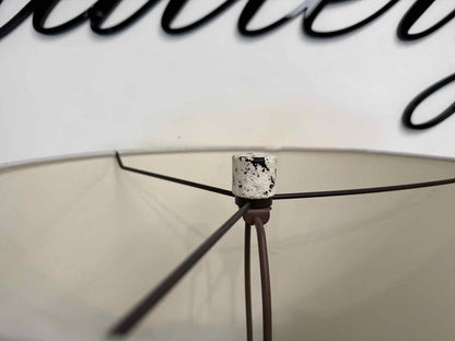 White Speckled Table Lamp