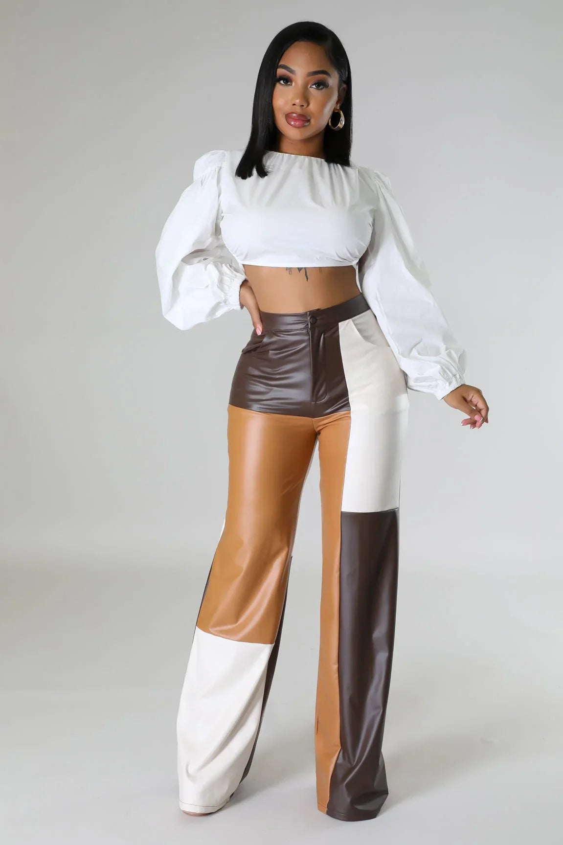 Wide Leg Faux Leather Cargo Pants – Hate To See You Go Pants
