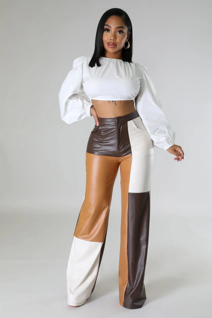 Wide Leg Faux Leather Cargo Pants – Hate To See You Go Pants