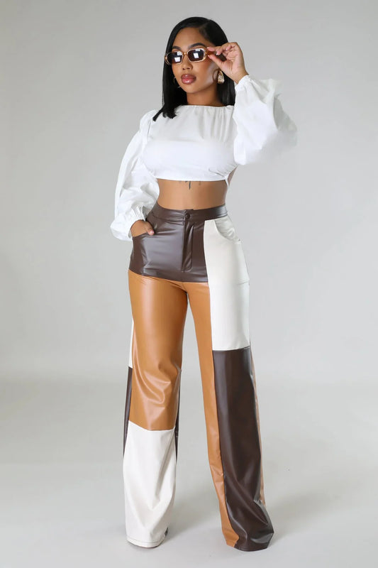Wide Leg Faux Leather Cargo Pants – Hate To See You Go Pants