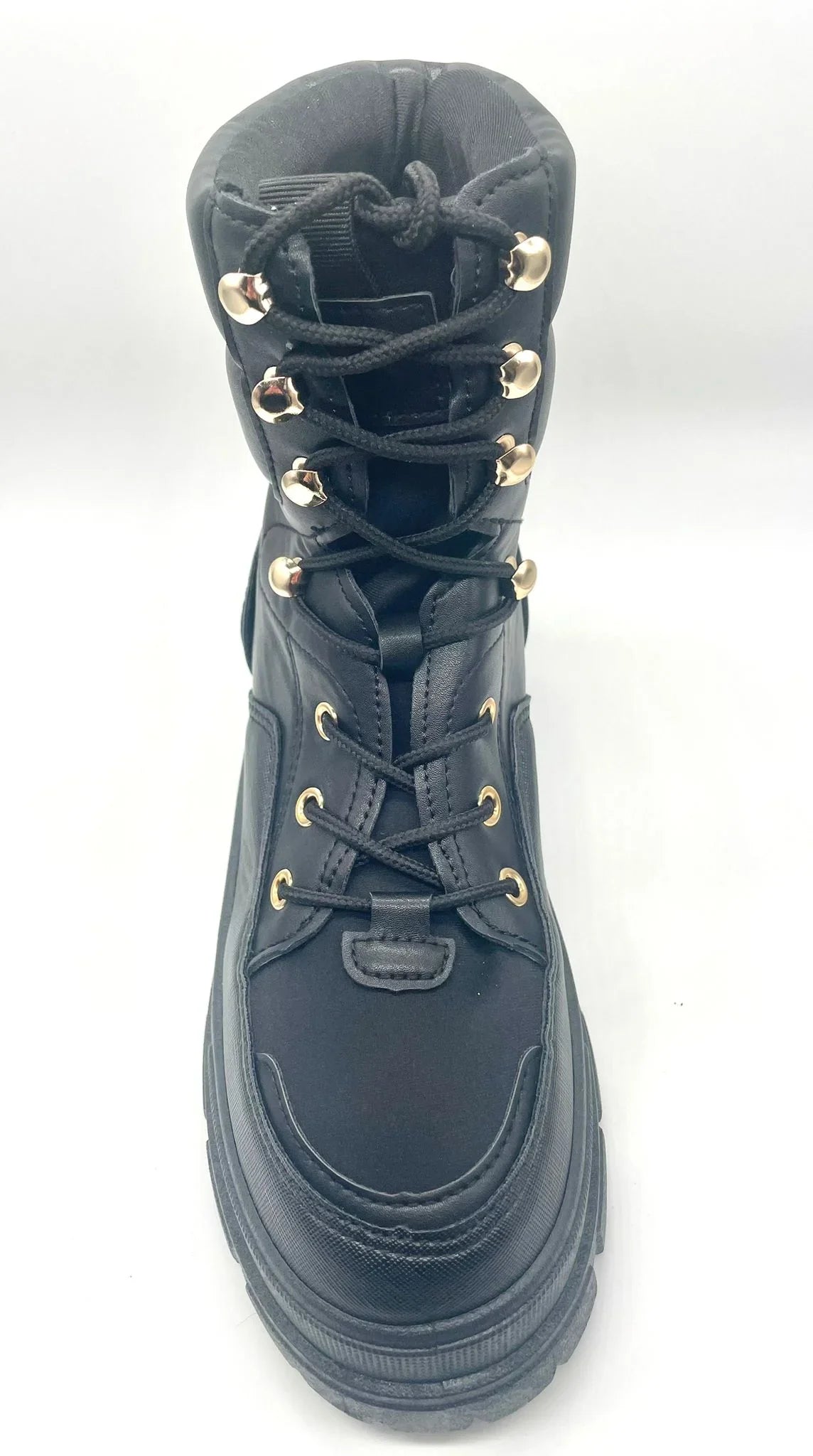 Winter Princess Kate Black Lace Boots with Chunky Platform Sole