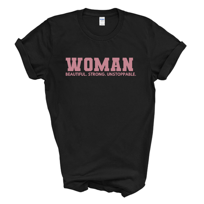 WOMAN Graphic Tee (Mauve Print)