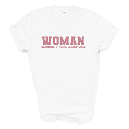 WOMAN Graphic Tee (Mauve Print)
